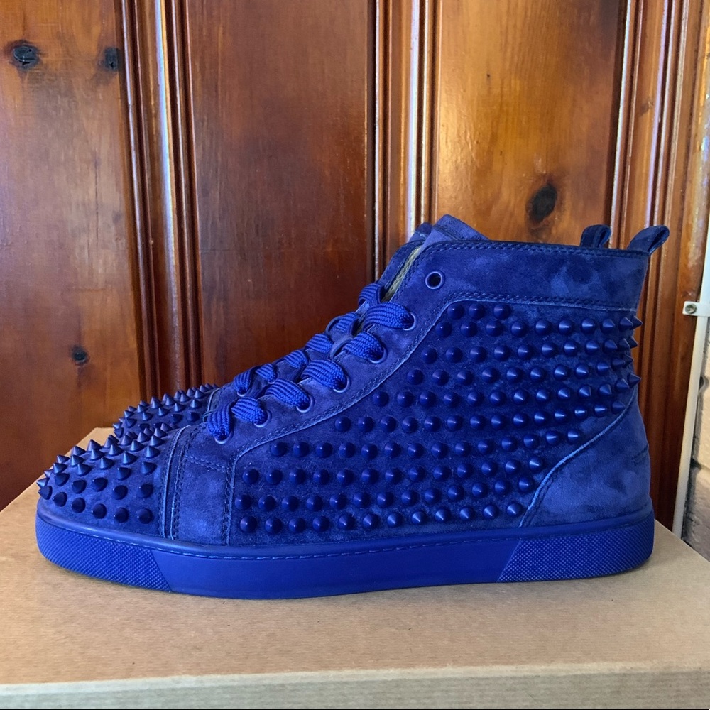 Christian Louboutin Louis Spike Flat Atlantic Blue EU 43 US 10 - Picture 7 of 13